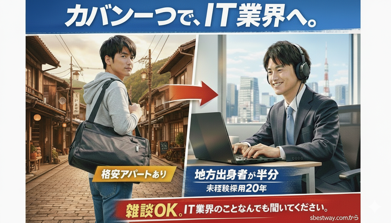 カバン一つで、IT業界へ。